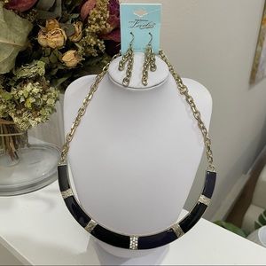 Black Statement Necklace and Earring Set